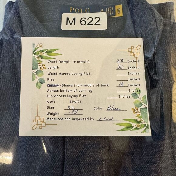 Polo Ralph Lauren Men's Polo Shirt‎ XL Blue Golf 100% Cotton Short Sleeve M622 - Picture 8 of 16